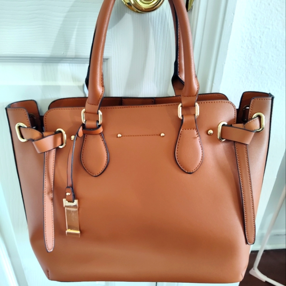 Brown satchel, Just Fab